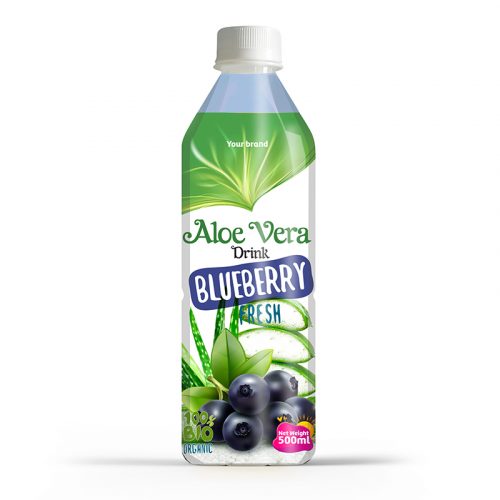 Aloe Vera Drink Blueberry 500ml PET Bottle Private Label