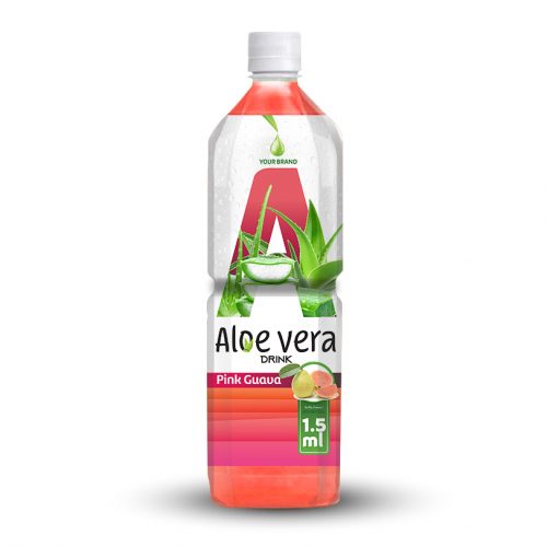 Aloe Vera Drink Pink Guava 1.5L PET Bottle Private Label