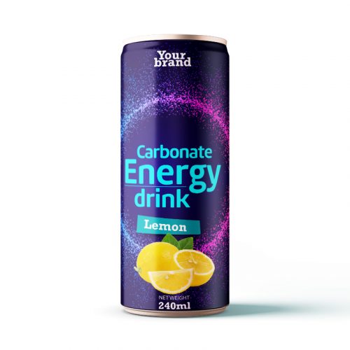Carbonated Energy Drink Lemon 250ml Can