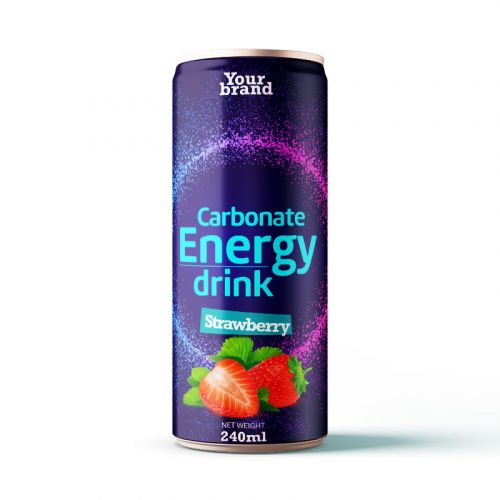 Carbonated Energy Drink Strawberry 250ml Can Private Label