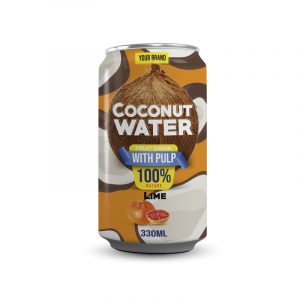 Coconut Water With Pulp Lime 330ml Can