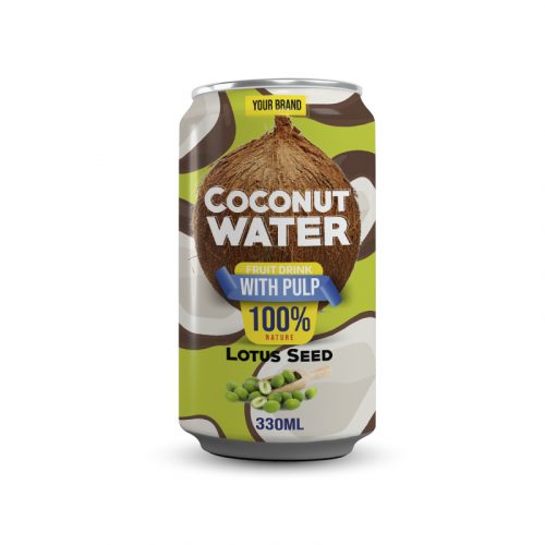 Coconut Water With Pulp Lotus Seed 330ml Can Private Label