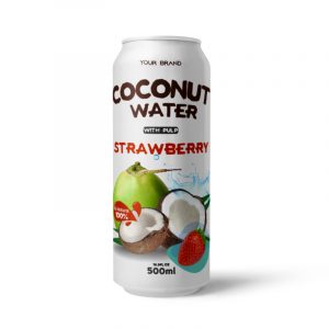 Coconut Water With Pulp Strawberry 500ml Can