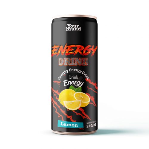 Energy Drink Lemon 250ml Can Private Label