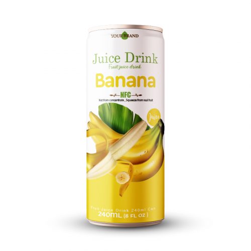 Banana Juice Drink 250ml Can Private Label