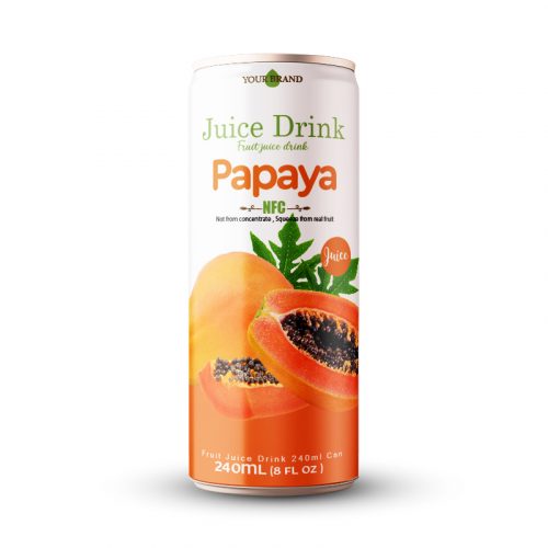 Papaya Juice Drink 250ml Can Private Label