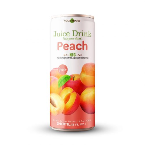 Peach Juice Drink 250ml Can Private Label