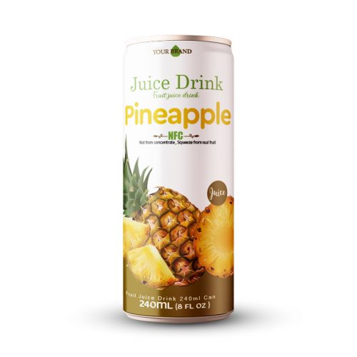 Pineapple Juice Drink 250ml Can Private Label