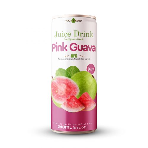 Pink Guava Juice Drink 250ml Can Private Label