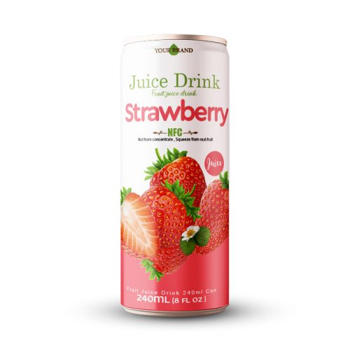 Strawberry Juice Drink 250ml Can Private Label