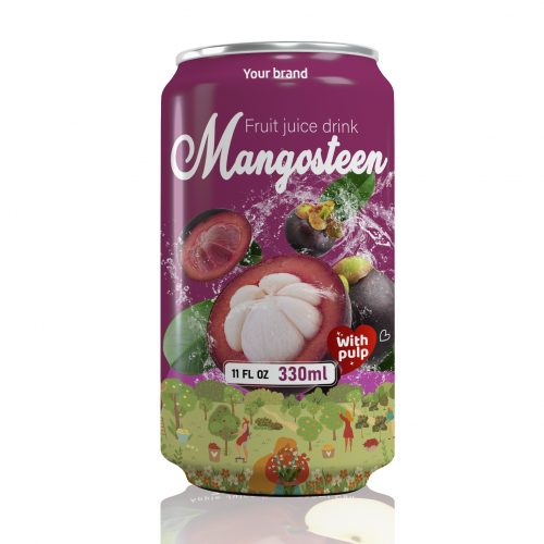 Mangosteen Juice Drink with Pulp 330ml Can Private Label