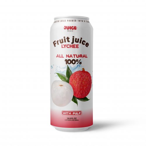 Lychee Juice Drink with Pulp 500ml Can Private Label