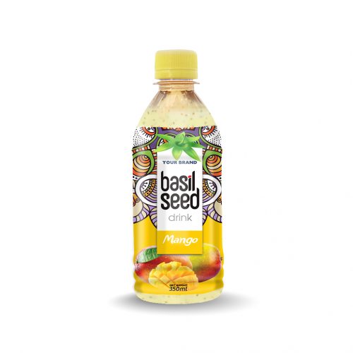 Basil Seed Drink Mango 350ml PET Bottle Private Label