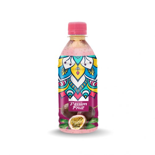 Basil Seed Drink Passion Fruit 350ml PET Bottle Private Label
