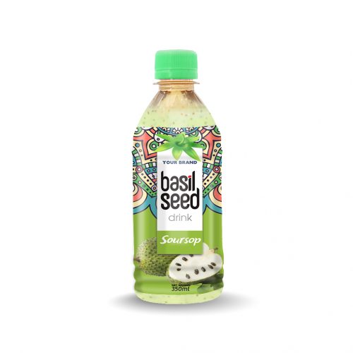 Basil Seed Drink Soursop 350ml PET Bottle Private Label