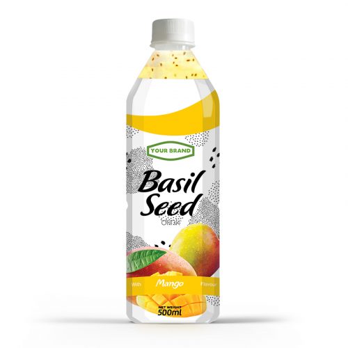Basil Seed Drink Mango 500ml PET Bottle Private Label