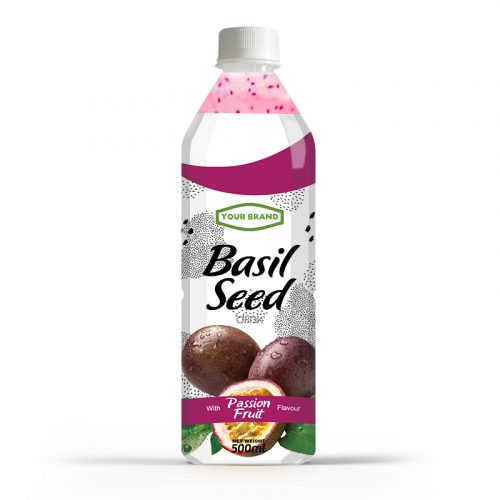 Basil Seed Drink Passion Fruit 500ml PET Bottle Private Label