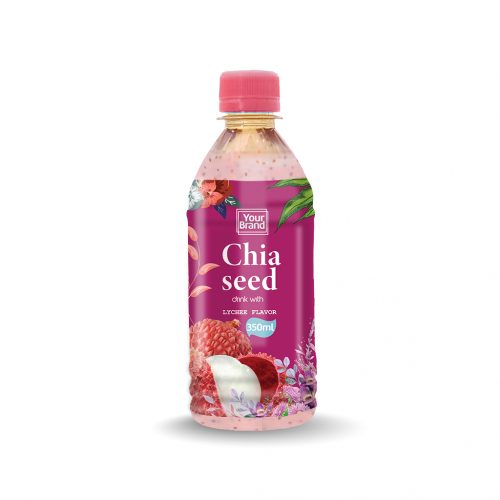 Chia Seed Drink Lychee 350ml PET Bottle Private Label