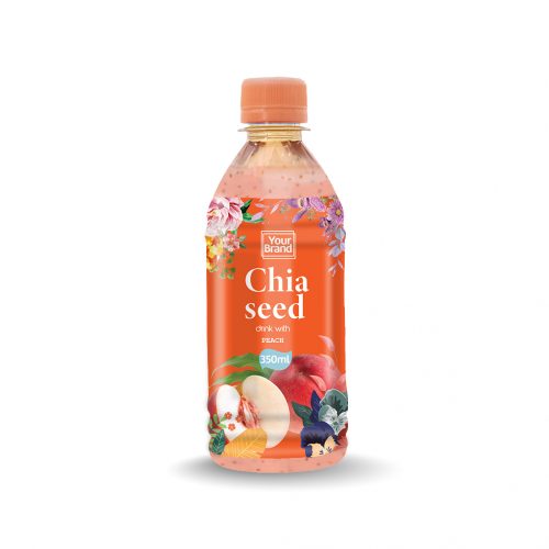 Chia Seed Drink Peach 350ml PET Bottle Private Label