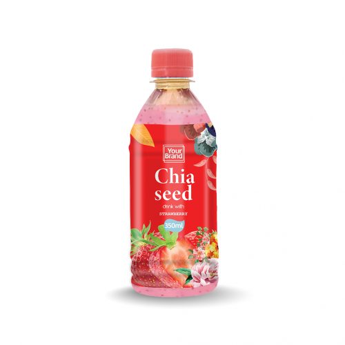 Chia Seed Drink Strawberry 350ml PET Bottle Private Label