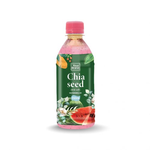 Chia Seed Drink Watermelon 350ml PET Bottle Private Label