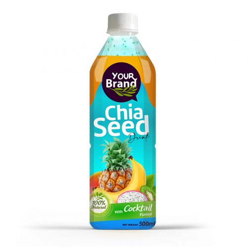 Chia Seed Drink Cocktail 500ml PET Bottle Private Label