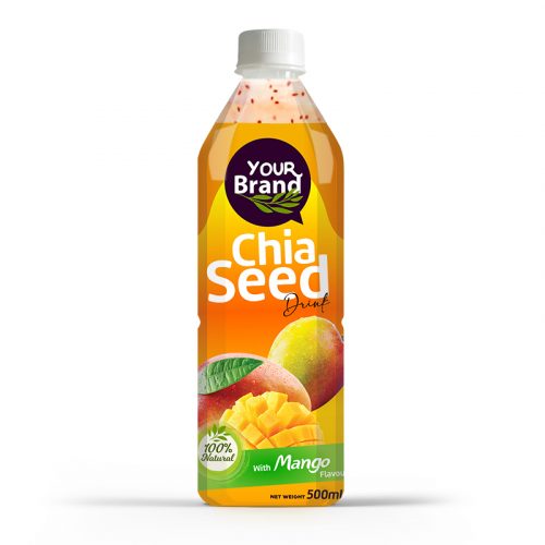 Chia Seed Drink Mango 500ml PET Bottle Private Label