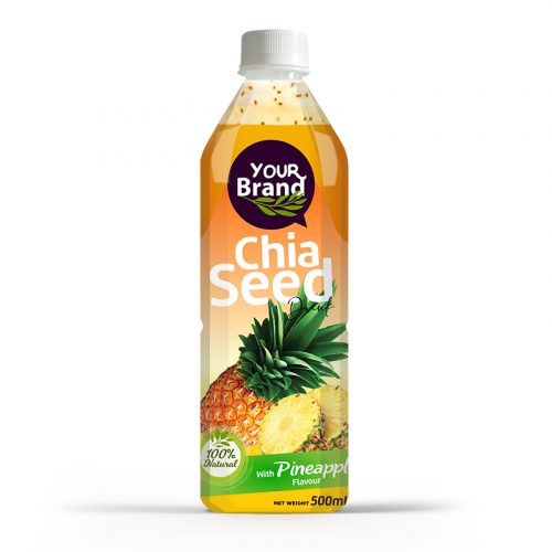 Chia Seed Drink Pineapple 500ml PET Bottle Private Label