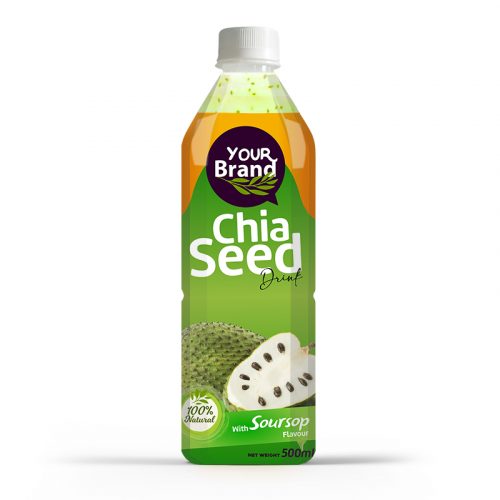 Chia Seed Drink Soursop 500ml PET Bottle Private Label