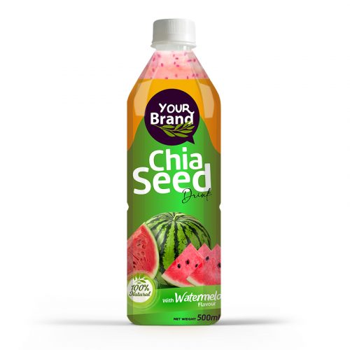 Chia Seed Drink Watermelon 500ml PET Bottle Private Label