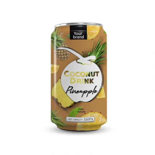 mockup CW C033 PINEAPPLE Coconut Water Pineapple 330ml Can