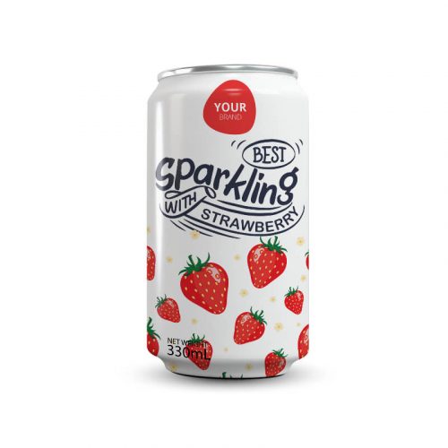 Strawberry Sparkling Water 330ml Can Private Label