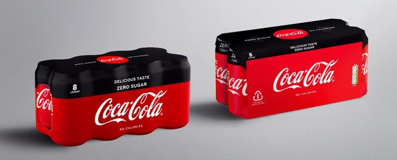 Coca Cola Zero Sugar polyethylene wrap