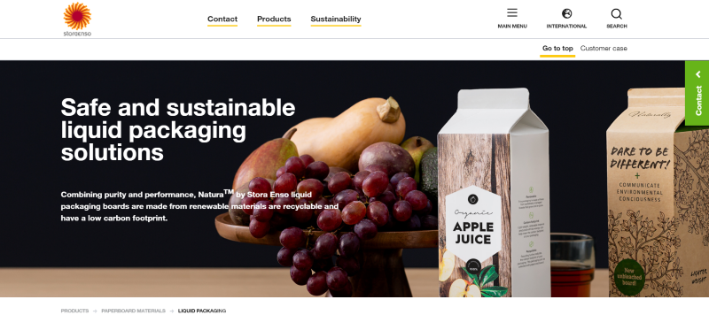 Stora Enso offers packaging solutions based on wood, biomass and paper