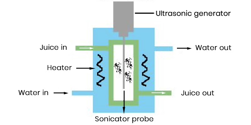 Schematic illustration of the thermosonication process.