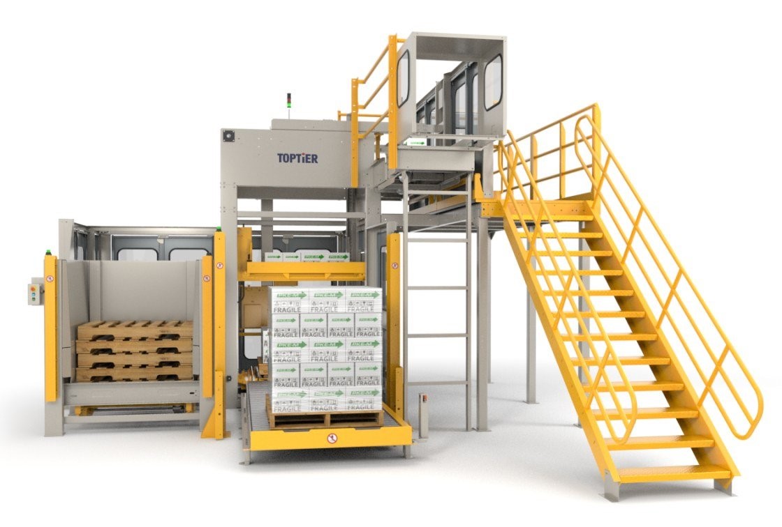 A palletizer system - bottled water production line