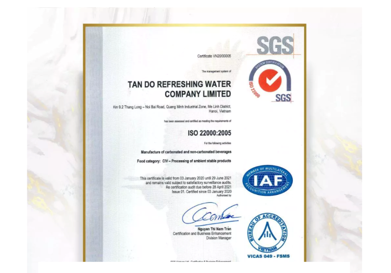 5 General certificates in food and beverage production