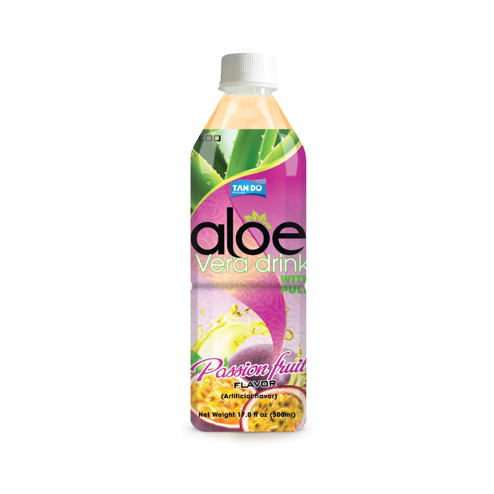 Tan Do Brand Aloe Vera Drink 500mL Passion Fruit Flavor