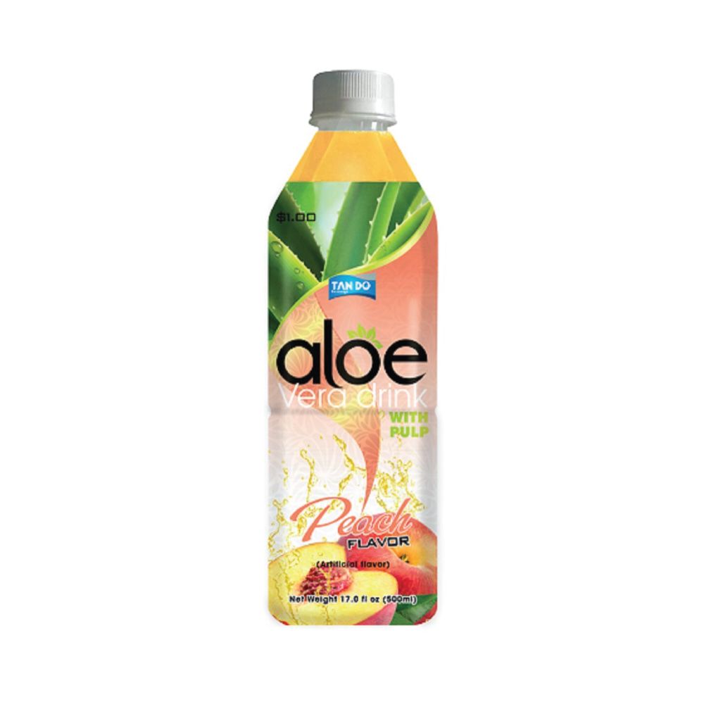 Tan Do Brand Aloe Vera Drink 500mL Peach Flavor