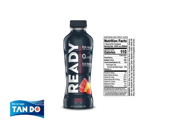 Energy drink nutrition fact label