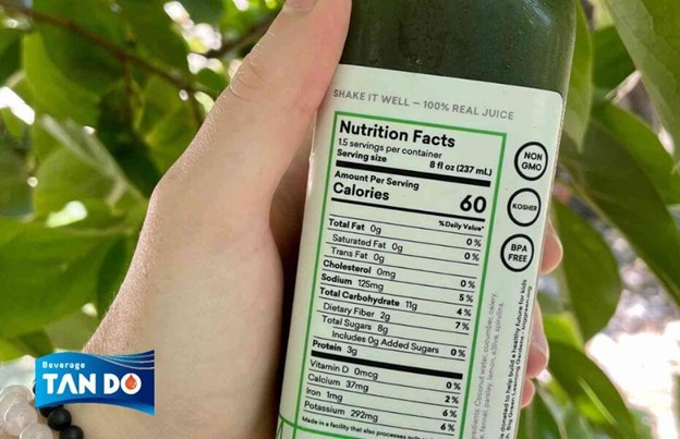 nutrition fact label beverage 2