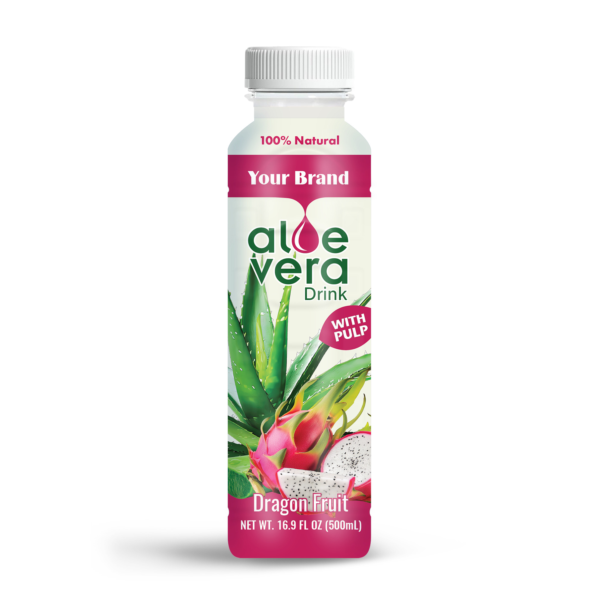 Aloe Vera Drink Dragon Fruit 500ml PET Bottle 38 Private Label
