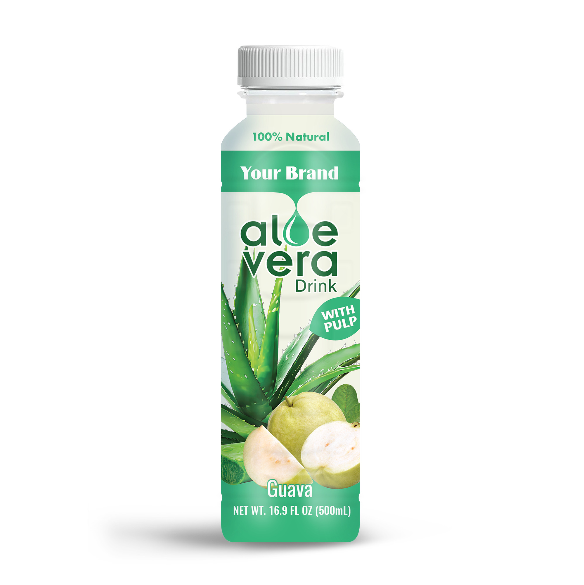 Aloe Vera Drink Guava 500ml PET Bottle 38 Private Label