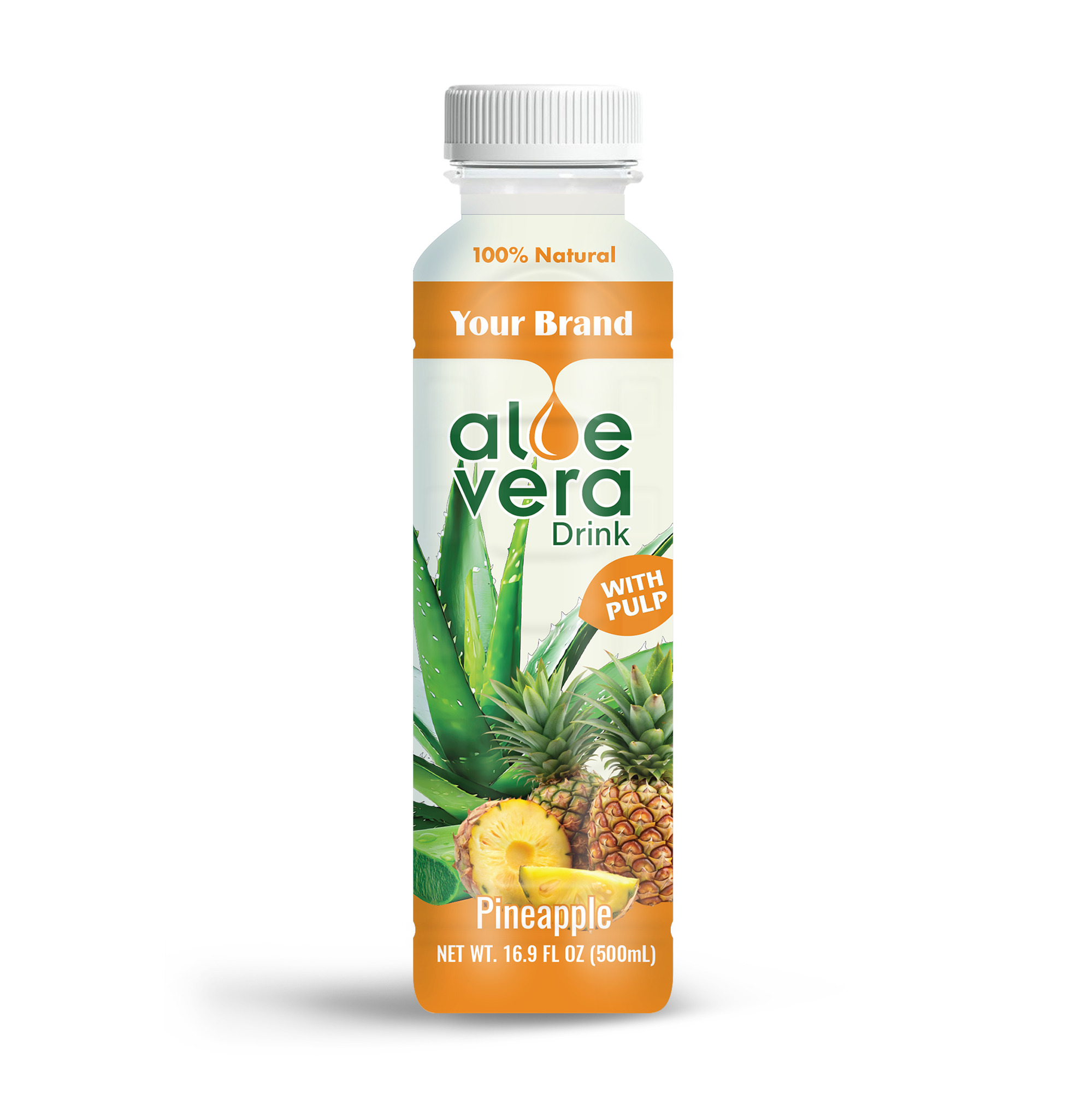 Aloe Vera Drink Pineapple 500ml PET Bottle 38 Private Label