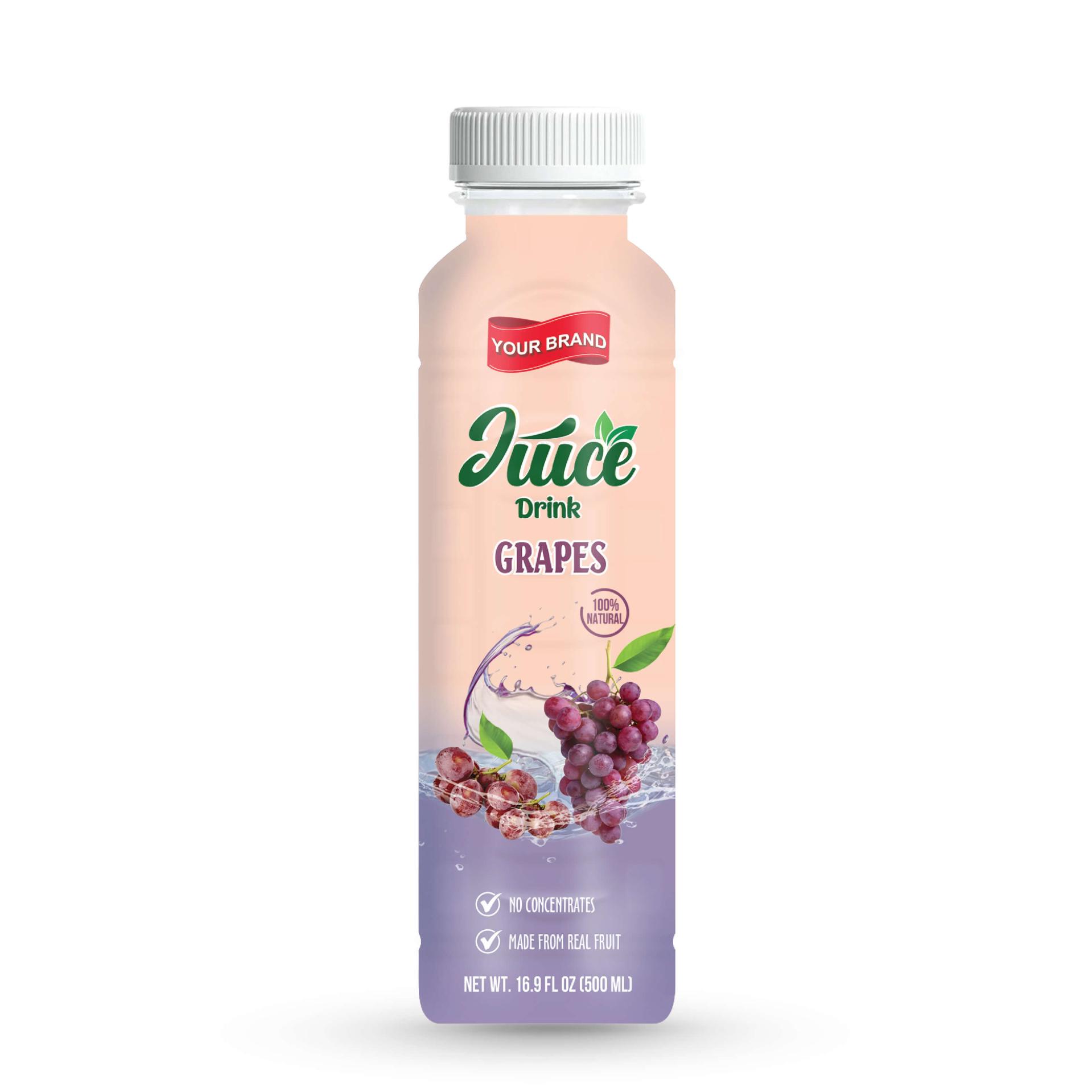 Grapes Juice Drink 500ml PET Bottle 38 Private Label Co-packing Manufacturer
