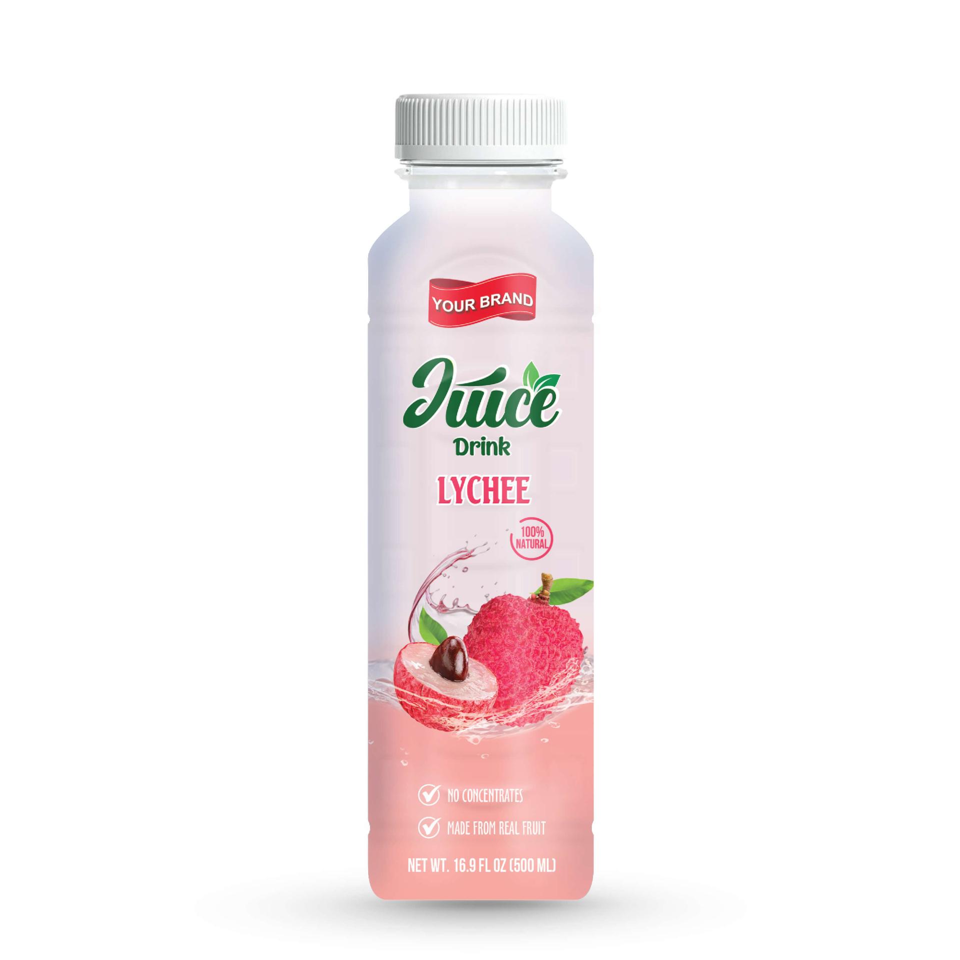 Lychee Juice Drink 500ml PET Bottle 38 Private Label Co-packing Manufacturer