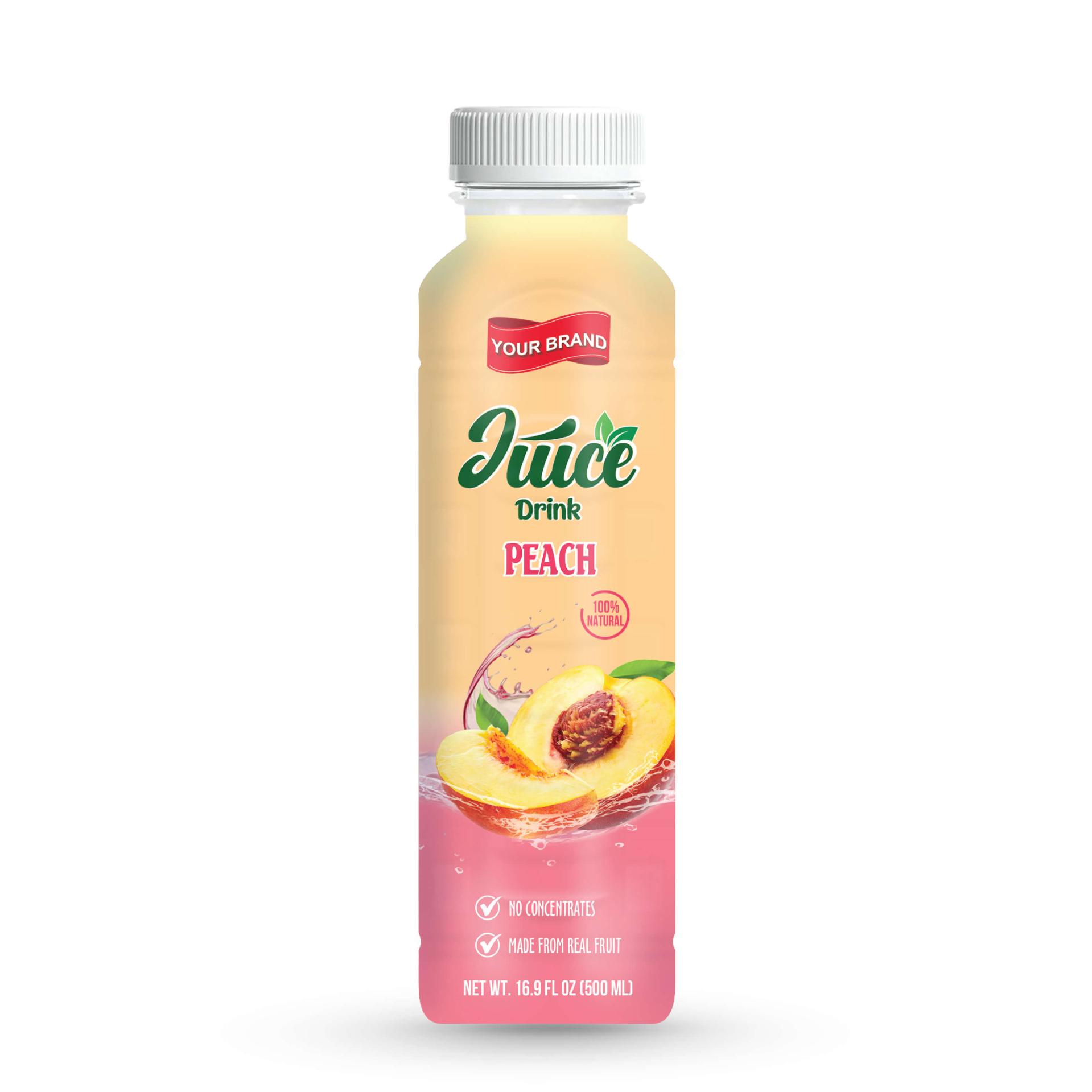 Peach Juice Drink 500ml PET Bottle 38 Private Label Co-packing Manufacturer