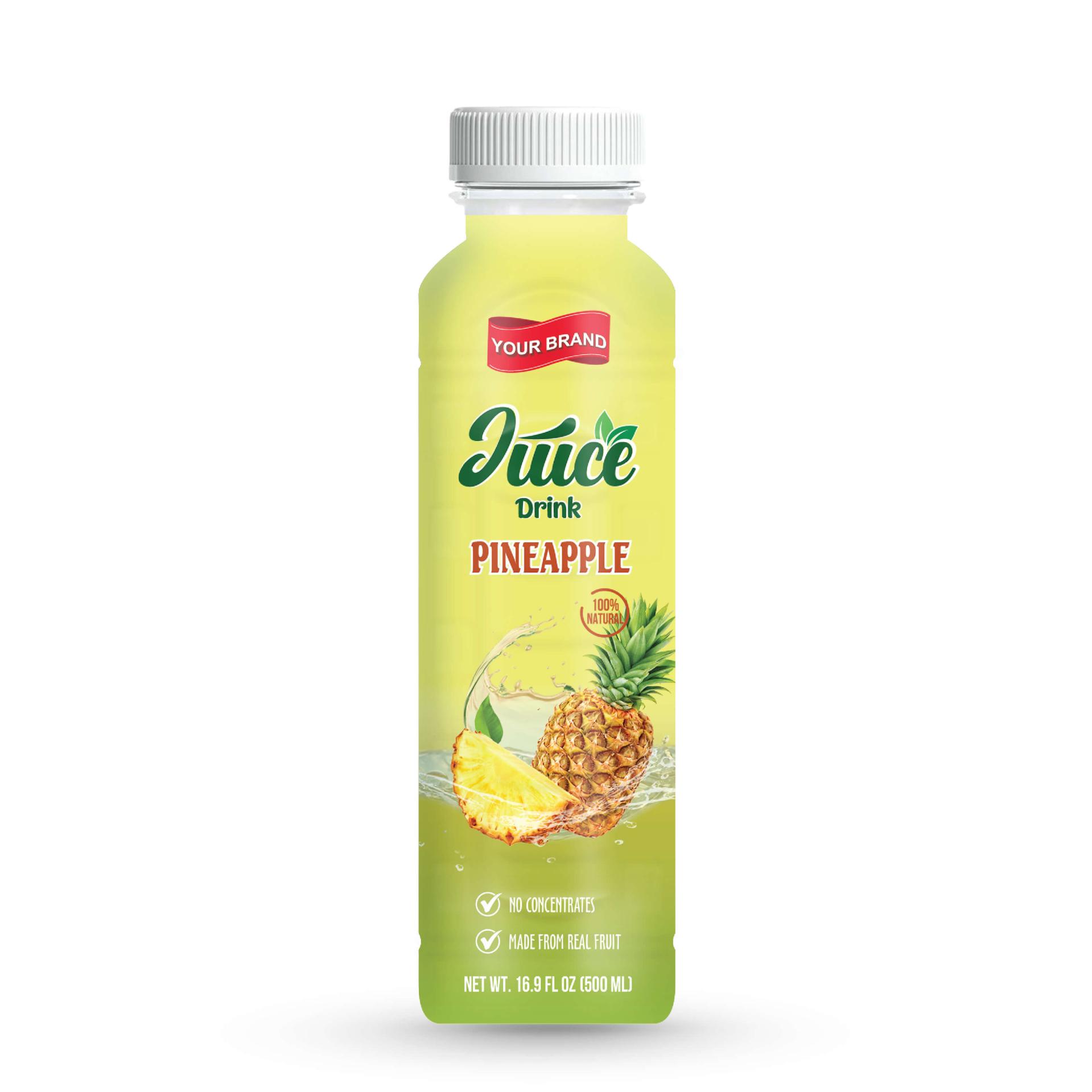 Pineapple Juice Drink 500ml PET Bottle 38 Private Label Co-packing Manufacturer