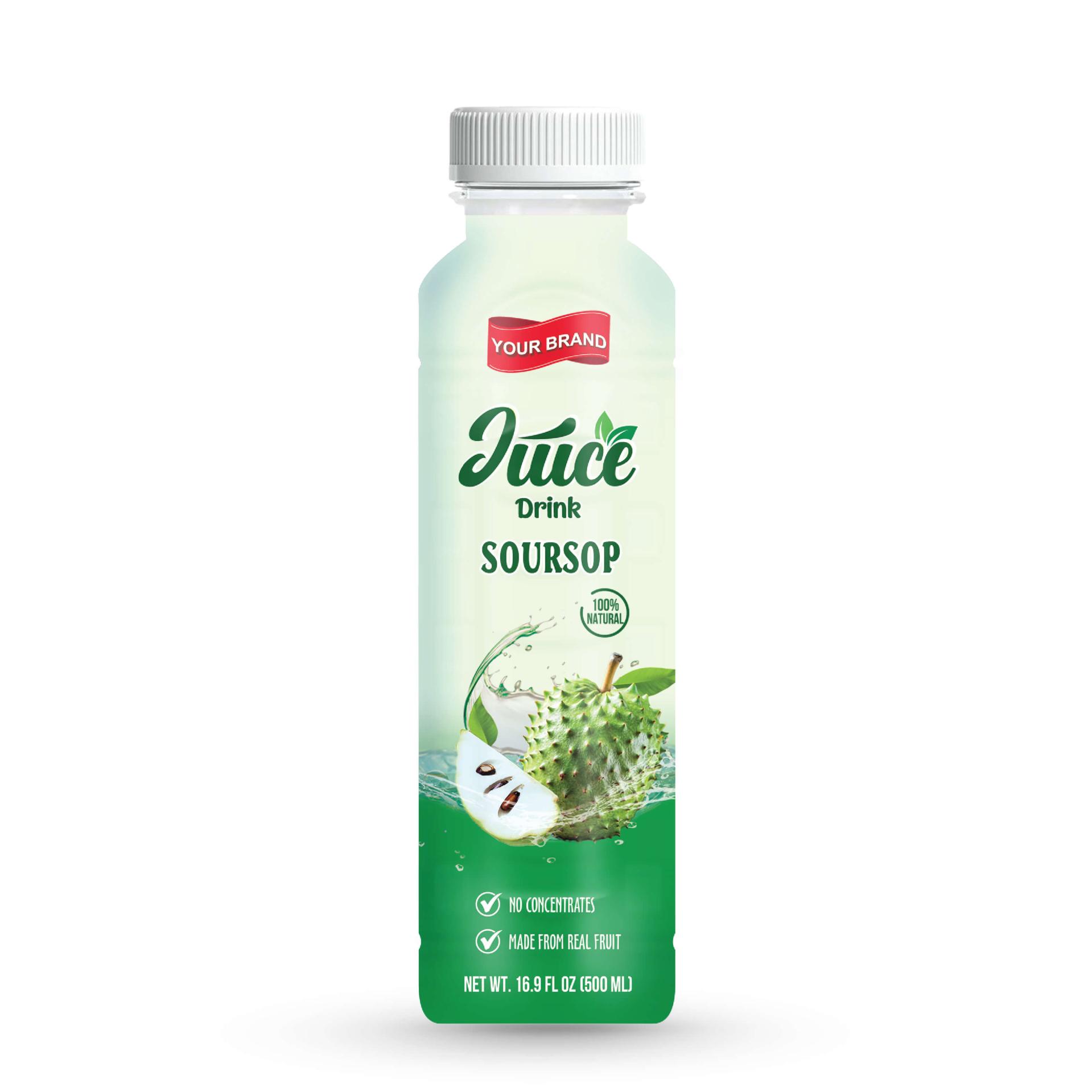 Soursop Juice Drink 500ml PET Bottle 38 Private Label Co-packing Manufacturer