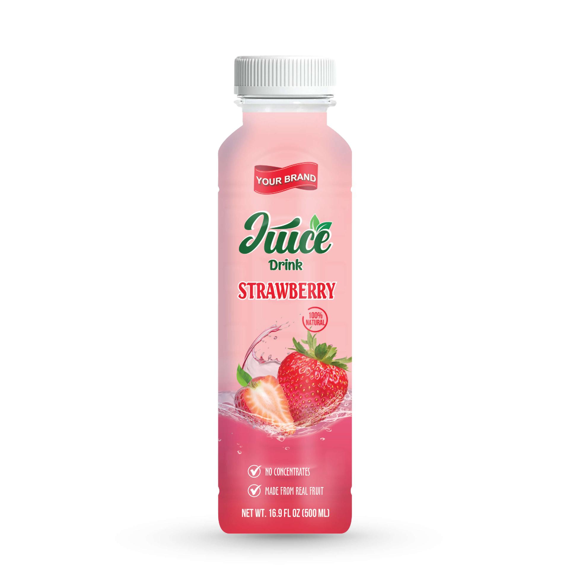 Strawberry Juice Drink 500ml PET Bottle Private Label